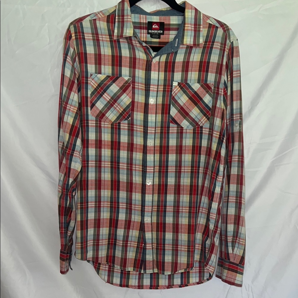Quiksilver Men's Red Plaid Shirt